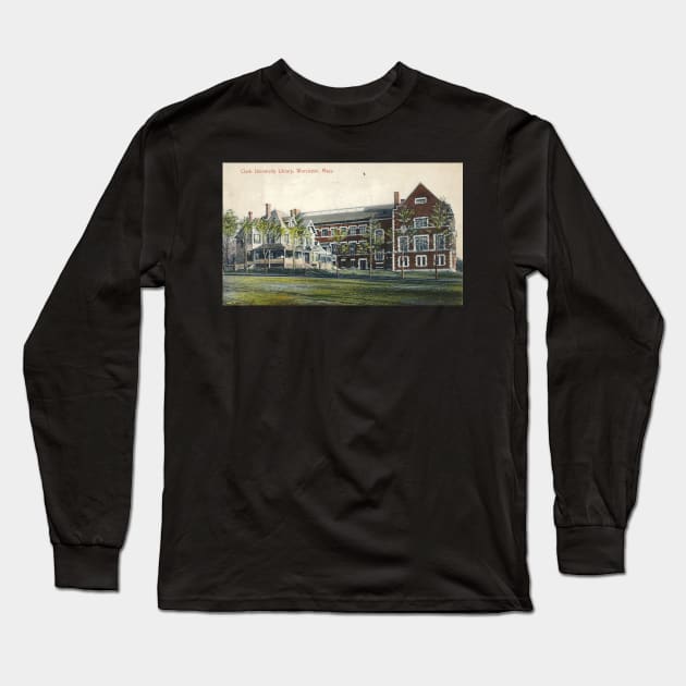 Clark University Vintage 1922 Postcard Reproduction - Worcester, Massachusetts Long Sleeve T-Shirt by EphemeraKiosk